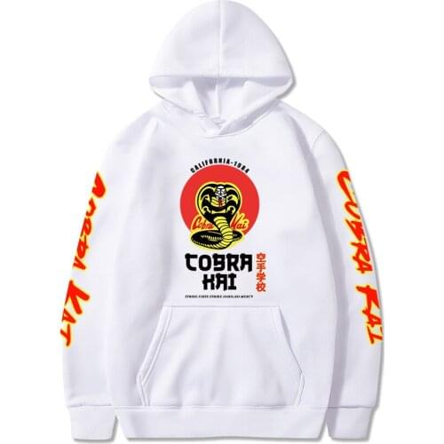 Black Hoodie COBRA KAI Hoodies Men Women Sweatshirts Harajuku Hip Hop Hooded COBRA KAI boys girls Casual Popular pullovers