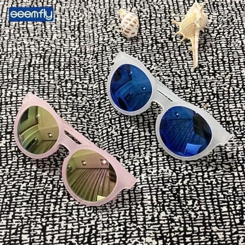 Seemfly Children Candy Color Sunglasses Baby Cartoon Cute Colorful Reflective Shades UV Protection Sun Glasses For Boys Girls