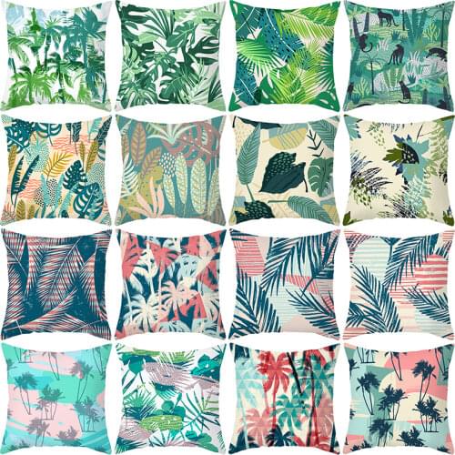 Ins Small Fresh Plant Series Nordic Hug Pillowcase Customization Peach Skin Sofa Cushion Cushion Pillowcase Home Furnishing