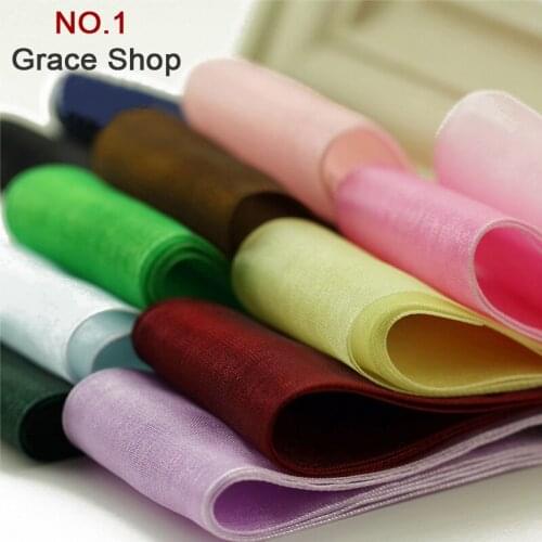38mm Double Face Transparent chiffon ribbons DIY satin ribbon Manual bowknot,clothing decoration 5M/Lot