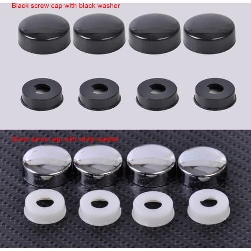 DWCX 4pcs ABS Screw Nut Cap +Bolt Cover Set Universal for Car Truck Motorcycle Security License Plate Frame Mounting Screws Bolt
