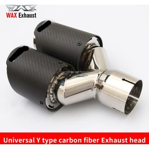 Factory wholesale Dual Tail Pipes Carbon Fiber exhaust tips Y Pipe Type for Universal car