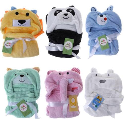 0-2 Years Old Spring and Autumn Animal Shapes Yellow Lions / White Dog / Pink Cow / Pink Pig Flannel Cloak Monolayer ATRQ0005