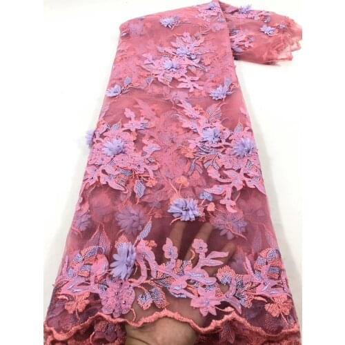 French Tulle Lace Fabric 2021 High Quality African Women Bridal Dress Embroidery Stone Nigerian Lace Fabric JJN720