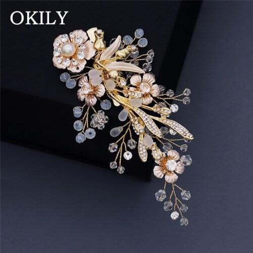Hyperbole Wedding Pearl Hair Clip for Women Alloy Floral Crystal Hairpin Bride Hair Styling Accessories Hair Pins