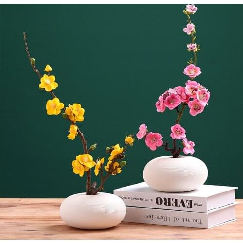 Chinese Zen Classical Plum Flower Vase Set Artificial Flower Decoration TV Cabinet Home Decoration Living Room Floral Decoration