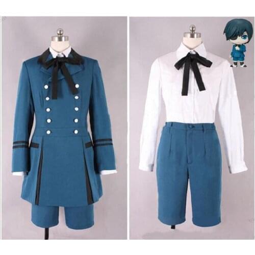 Black Butler 2 Kuroshitsuji Ciel Phantomhive Blue Boy Lolita Suit Anime Unisex Cosplay Costume Blue Sets