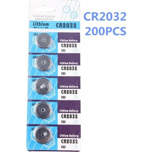 Hot 200PCS CR2032 CR 2032 Lithium Li-ion 3V Button Cell Coin Battery BR2032 DL2032 SB-T15 EA2032C ECR2032 L2032 Big Promotion