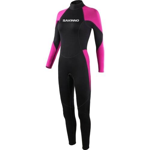 3MM Neoprene Wetsuit women Scuba Long-sleeved Diving suit Spearfishing Snorkeling Surfing one piece swimsuit winter Wetsuit