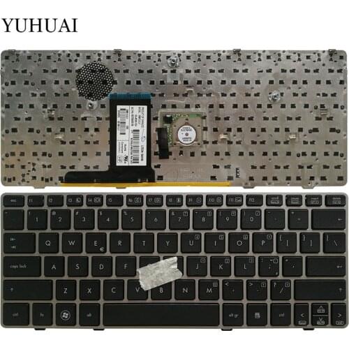 New US laptop Keyboard for HP Elitebook 2560 2560P 2570 2570P English keyboard with Gray border and Mouse pointer