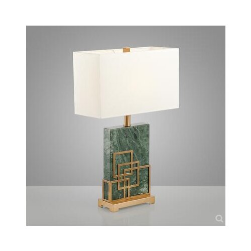 New Chinese creative marble desk lamp designer minimalist modern bedroom bedside lamp light luxury hotel club desk lamp LED