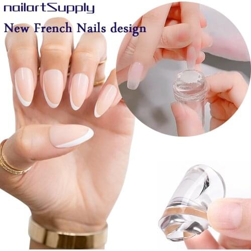 New French Silicon Nail Stamper Jelly Nails Art Stamp 1.5*1.5 Inch Silicone Print Transfer DIY Stamping Scraper Polish Clear D6