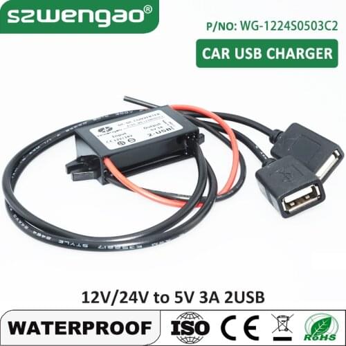 8-32V 12V 24V to 5V 3A DC DC Step Down Converter 15W Type-C USB Buck Car Power Supply Charger for Mobile Phone iPad Charging