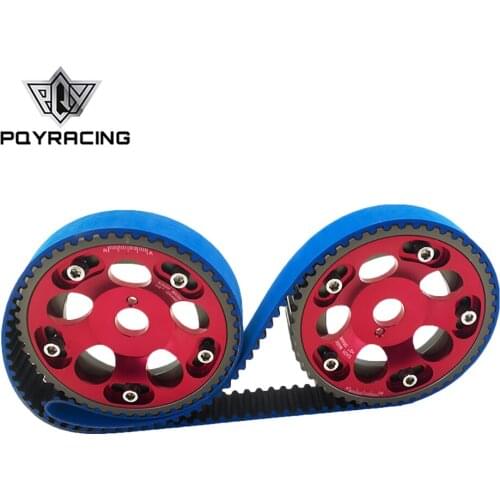 PQY - HNBR Racing Timing Belt BLUE + Aluminum Cam Gear Red FOR Toyota 1JZ 1JZGTE 1JZ-GTE PQY-TB1005B+6531R