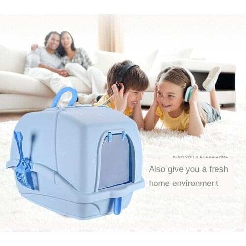 Cat Sand Basin Deluxe Super Size Fully Enclosed Anti-spatter Cat Toilet Bedpan Cat Toilet