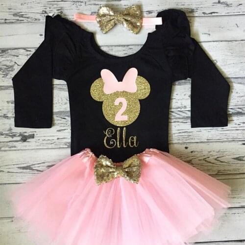 Pink & Gold 2nd Birthday Personalized Outfit ,Flutter Sleeve Leotard Toddler Bodysuit ,Custom Onesies Tutu Set
