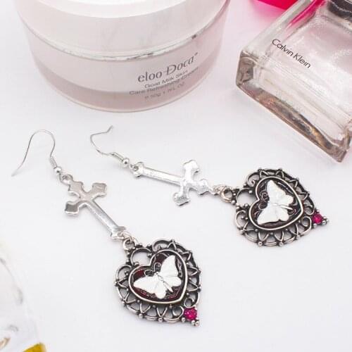 Alloy Earrings White Butterfly Gemstone Earrings Suitable for Ladies Girl Jewelry Fashion Valentines Day Birthday Party
