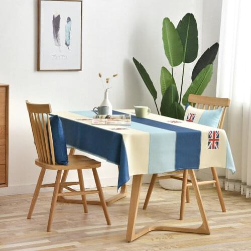 Flag Tablecloth Rectangular Cover Nordic Living Room British Waterproof Coffee Table Mat Oilproof Thick Rectangular