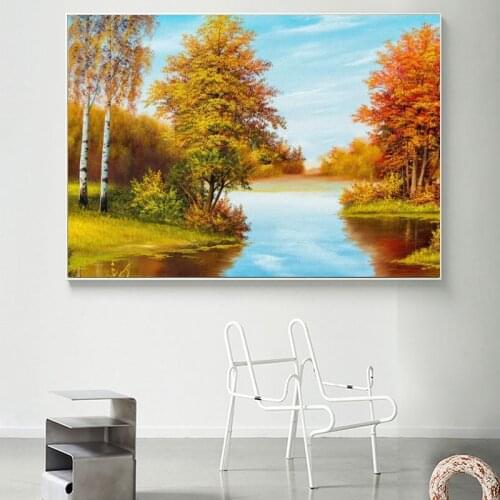 Modern Large Size Oil Painting Print Landscape Poster Wall Art Canvas Painting Abstract Picture HD Print for Living Room Decor