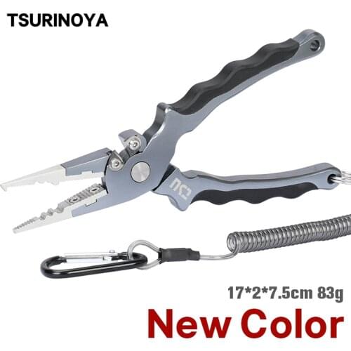 TSURINOYA Aluminum Fishing Pliers AP-170 83g Tungsten Steel Alloy Cutting Edge Hook Remover Saltwater Line Cutter Fishing Tackle