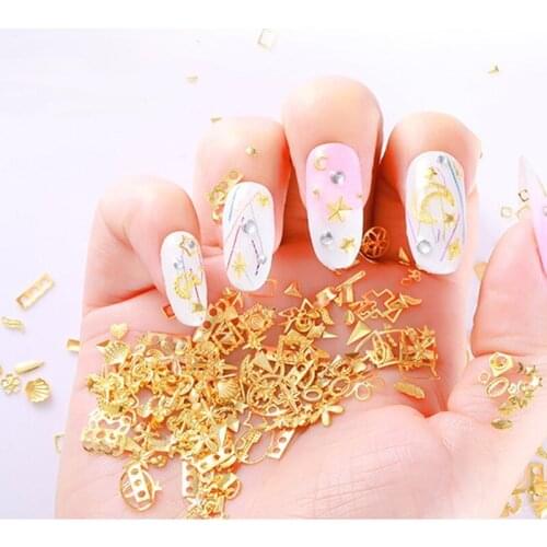 1 Box 200 pcs Nail Jewelry Xingyue rivet Japanese Hollow Alloy Nail Decoration Rivet Jewelry