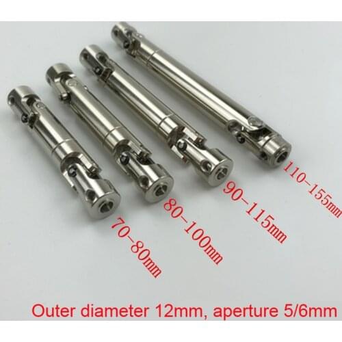1PC 70mm/80mm/90mm/110mm Universal Drive Shaft Telescopic Joint CVD 5mm/6mm Hole Transmission Shaft for RC Crawler SCX10 D90
