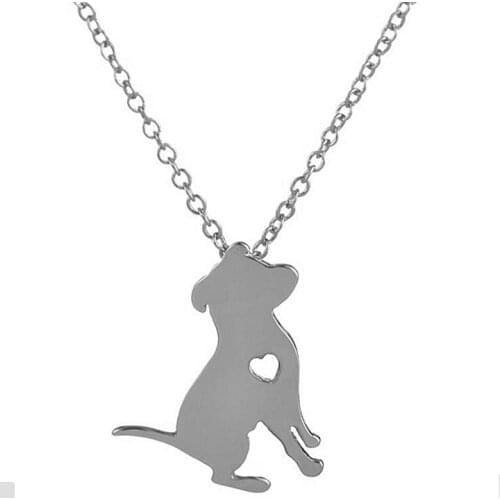 1Pc New Arrival Cute Cartoon Puppy Dog With A Heart Pendant Women Kids Love Gift Necklace Mix Color
