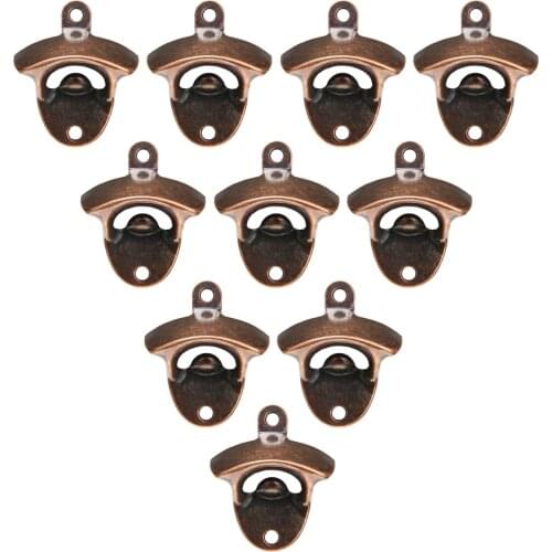 10pieces Vintage Wall Mounted Bottle Opener Beer Bottle Opener Wine Soda Cap Catcher Kitchen Accessories