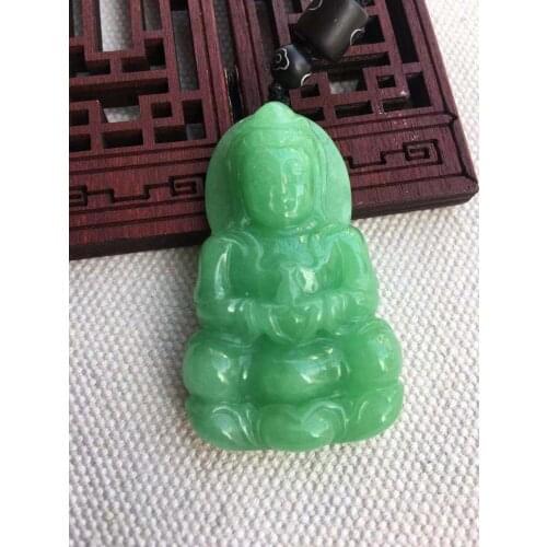 100% natural authentic green jade sapphire pendant jade gift guanyin jadite Emerald pendant necklace brand men real jade jewelry