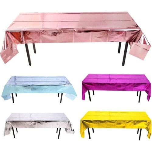 1x2.7M Rectangular Waterproof Glitter PET Tablecloth Table Cover Birthday Tablecloth Wedding Birthday Table Cloth Decor