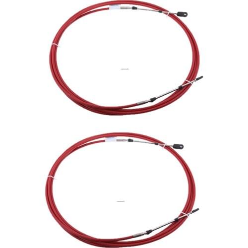 2pcs 12Ft Marine Motor Outboard Throttle Shift Remote Control Lever Wire Cable