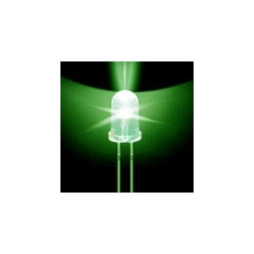 200pcs Transparent Round 5mm super bright water clear Green Light LED bulbs emitting diode F5mm