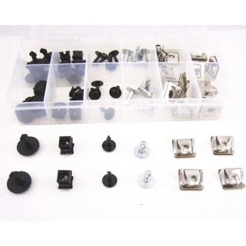 60pcs Metal Plastic Car Engine Protection Pan Hardware Kit Pin Clip Nut For Audi A4 S4 A6 VW Passat