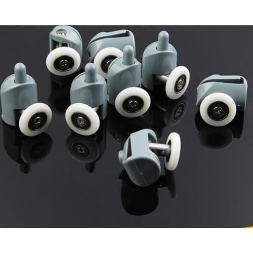 8Pcs/set Roller Wheels Bathroom Roller Wheel Runner Shower Room Accessories Bearing Roller Wheel with Block Set