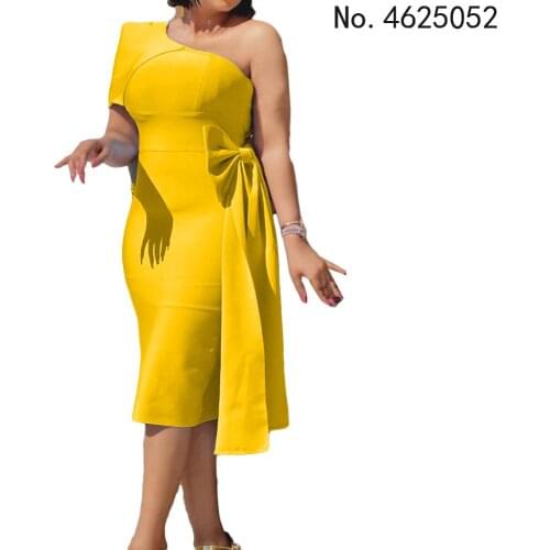African Dresses for Women Summer Sexy African Women Solid Color Polyester Dress African Clothes Women