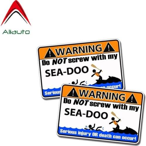 Aliauto Warning Car Sticker 2 X Warning DO NOT SCREW WITHE MY SEA DOO Decal Accessories PVC for Passat B6 Lada Porsche,11cm*7cm