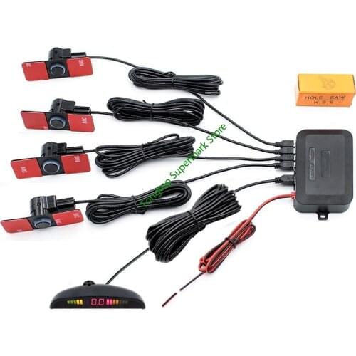 Auto Reverse Backup Flat Radar Detector System with LED Display Monitor 16mm Original Car Flat Parking Sensor 6 Colors