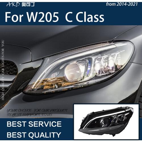 AKD Car Styling for Benz W205 2014-2021 All New Design Headlight LED DRL Hid Bi Xenon High Projector Lens Angel Eyes Assembly
