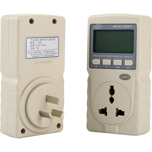 GM87 220V Large LCD Display Digital Power Energy Meter Power Factor Frequency Ammeter Voltmeter Monitor