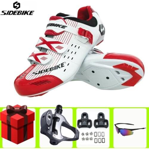 SIDEBIKE Road Cycling Shoes men add pedal set sapatilha ciclismo Ultralight Breathable Anti-skid Self-locking Sports Racing