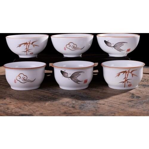Creative Ceramic Tasting Tea Cup Matte White Chinese Teacup 60ml Samll Tea Bowl Wine Cup