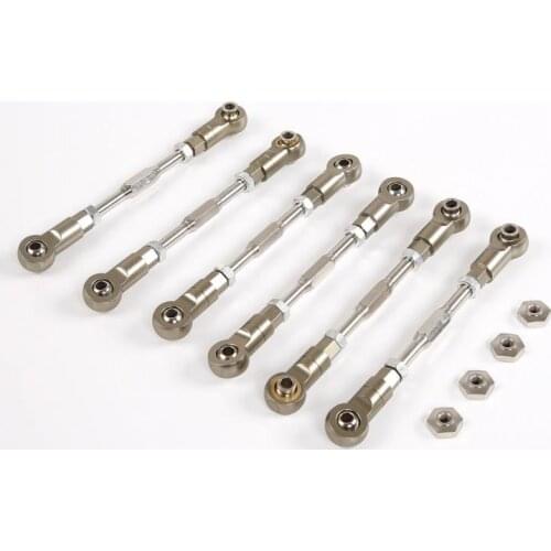 CNC precision machining all metal adjustable front and rear suspension rods Steering rods set for ROVAN ROFUN LT LOSI 5IVE-T