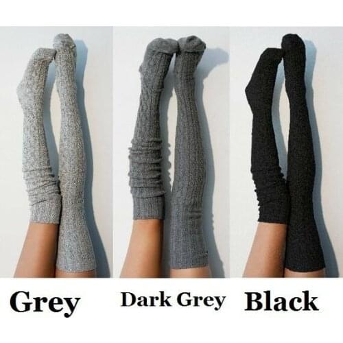 Over the Knee Long Stock Knit Warm Thigh High Stocks Women Cotton Sexy Stockings