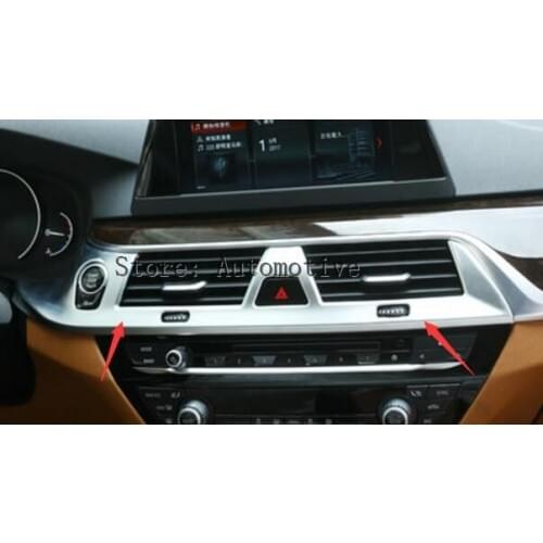 For BMW 5 Series G30 528li 530li 540li 2018 Car-Styling ABS Chrome Center Console Air Conditioning Vent Frame Trim For LHD