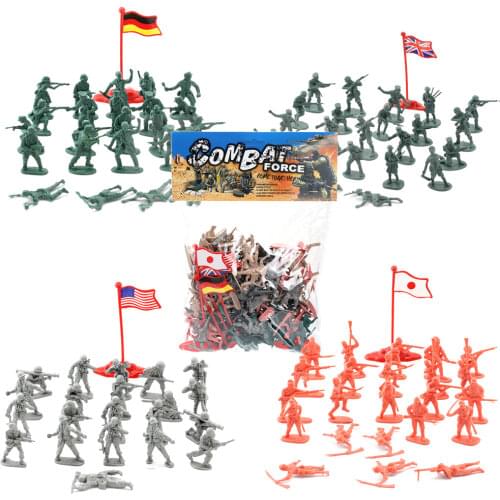 Army Men Action Figures 200+ WWII Toy Soldiers - 26 Unique Military Men Playset in Realistic Poses Second World War