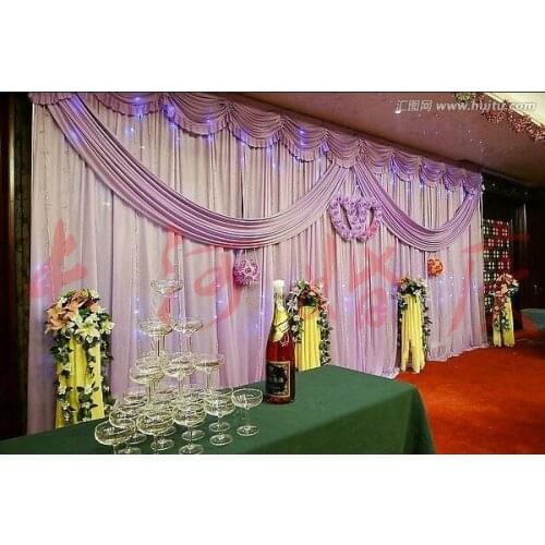 Hot 3m*6m wedding supplies wedding stage curtain Wedding Backdrop Mariage decoration Compound stage background