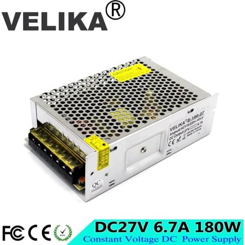 Switching Power Source DC 27V 6.7A 180W Power Supply Adapter 110v 220v AC DC27V Converter For CNC CCTV Stepper Motor 3D Printer