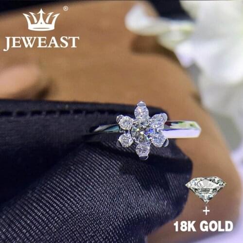 Natural Diamond 18K Gold Pure Gold Ring Beautiful Gemstone Ring Good Upscale Trendy Classic Party Fine Jewelry Hot Sell New 2020