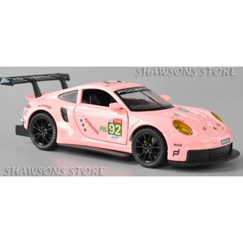 1:32 Scale Diecast Racing Car Model 911 RSR Miniaure Replica Pull Back Toy With Sound & Light