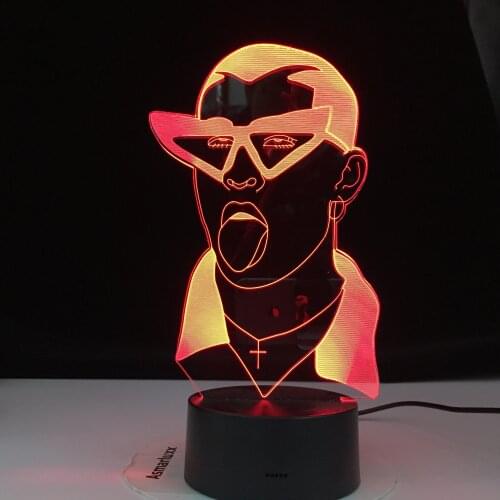 Singer Figure 3d Led Night Lamp for Fans Room Decor Nightlight Usb Battery Led Colorful Acrylic 3d Night Light Dropshipping